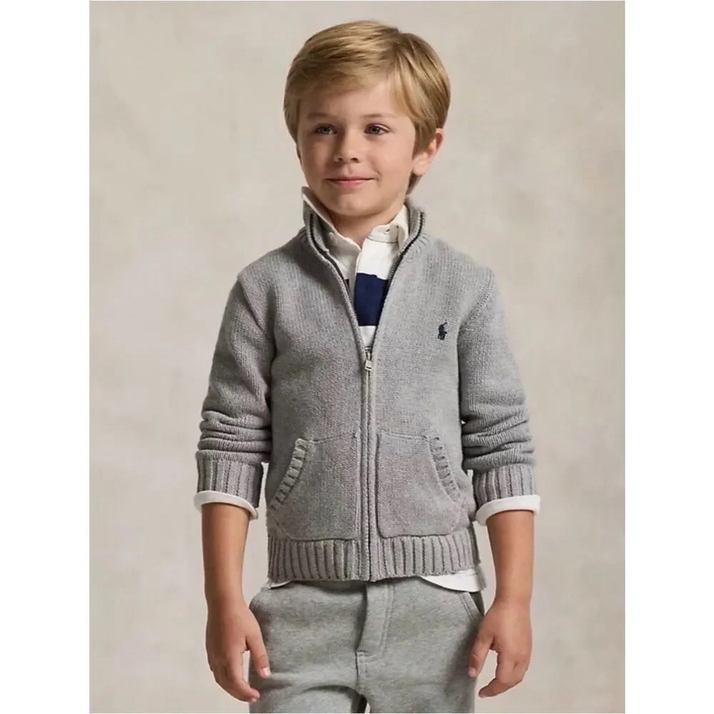 RALPH LAUREN Sz 12M Cardigan Sweater Full Zip Jacket Toddler Cotton